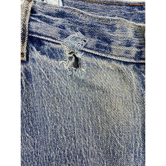 Vintage Distressed Fringe Trim Blue Jeans Tapered Leg AS IS  / Women’s Medium - Picture 6 of 9